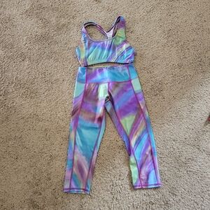 Colorful Women's Leggings and Matching Sports Bra